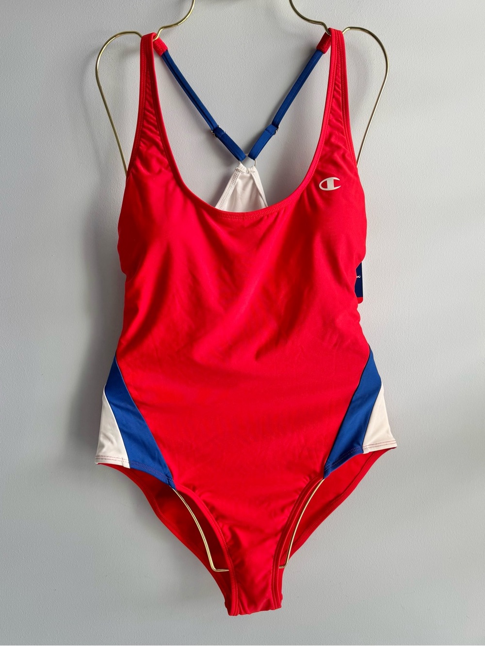 Champion Women's Red White & Blue One-Piece Swimsuit Size XS